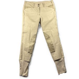 Equine Couture Women Sportif Schooling Breeches Riding Pants Tan Size 30 H285